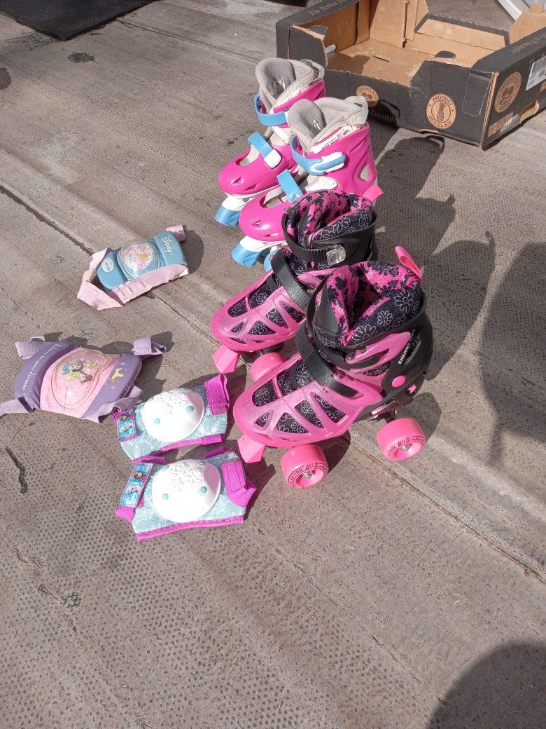 Two Pair Of Girls Roller skates Available Together Or Separate 