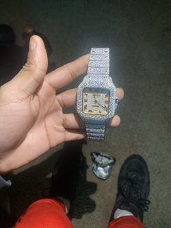 Vvs Moissanite 2 Tone Cartier Watch 41mm