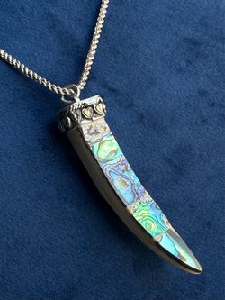Abalone Shell Tusk Pendant Necklace