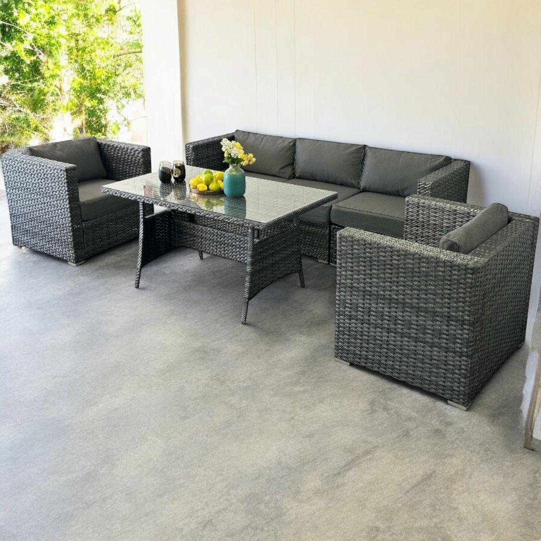 piece New Inbox Patio Sectional With Dinning Table