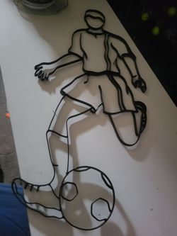 Soccer player wall decor wrought iron