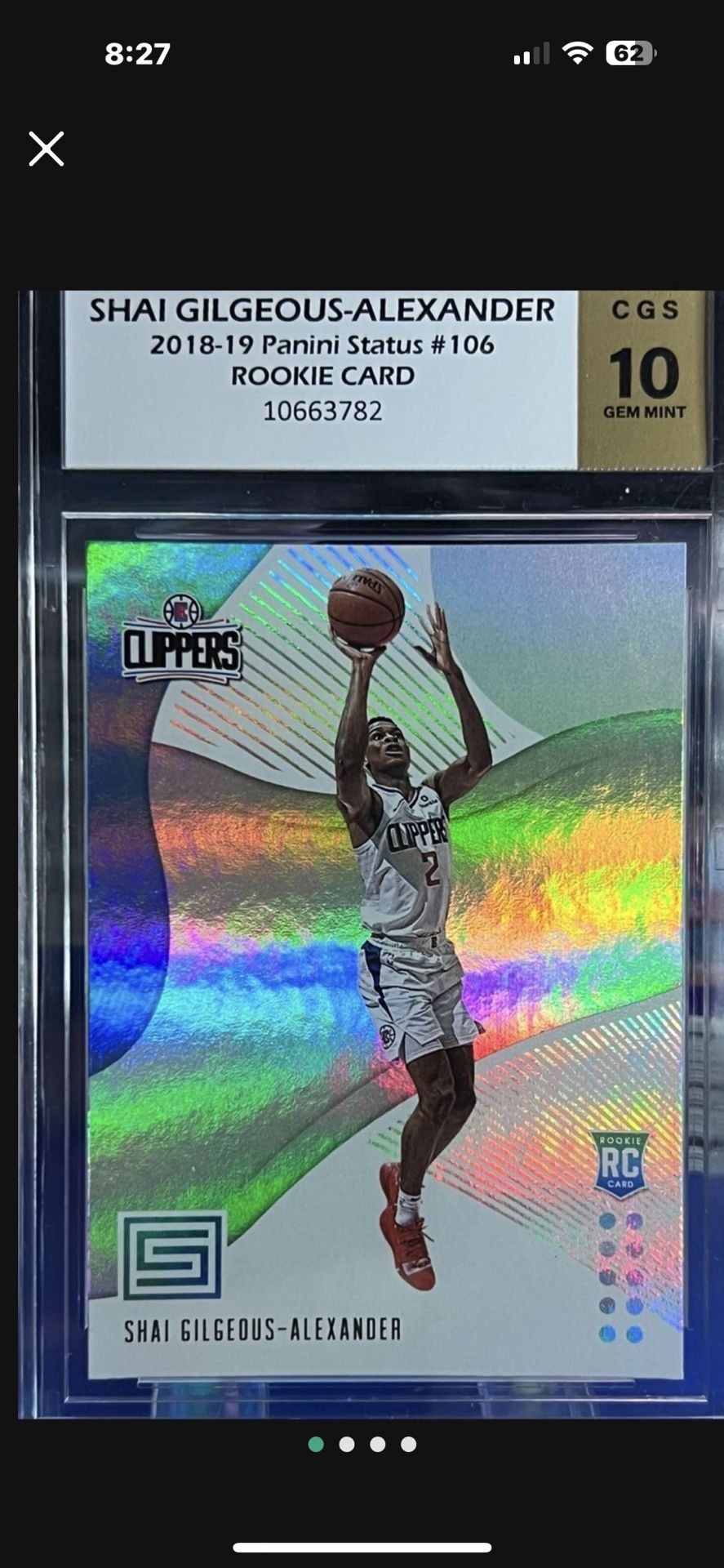 2018-19 Shai Gilgeous-Alexander Panini Status Aqua Silver #106 $120