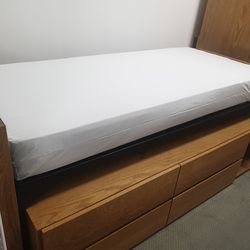 COMPLETE TWIN BED SET WITH BOTTOM DRESSER, BED AND FRAME (HOME4)