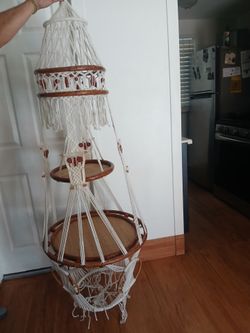 Macrame hanging shelf