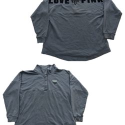 PINK Victoria Secret Gray Pullover Sweatshirt Womens Large