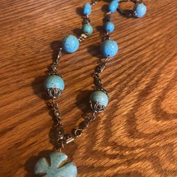 Beautiful Handcrafted Necklace, Turquoise $40   