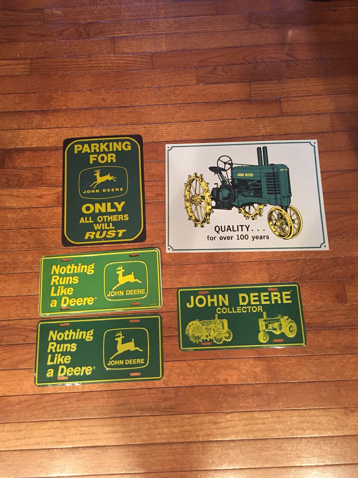 John Deere Metal Sign and Licensee Plate Collection