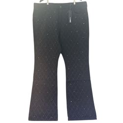 NOVA MEN Black Denim size 40 brand new Studded/Jeweled Slim Flared Jeans Men NWT