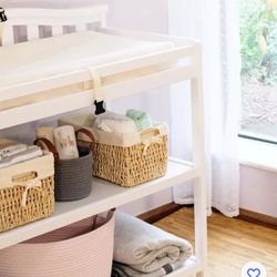 Pottery Barn 100% Organic Cotton Waterproof Contour Diaper Changing Pad - White