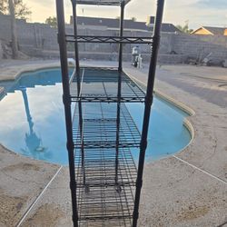 Black Shelf With Wheels