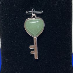 Jade Jadeite Key Pendant Necklace 