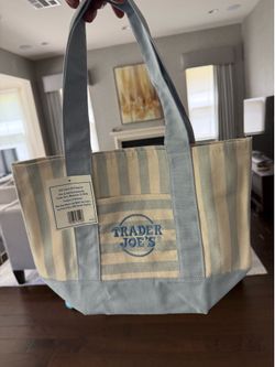 Trader Joe’s baby blue tote bag