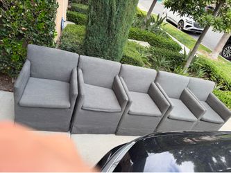 FREE!  5 Linen Fabric Chairs on Casters Rollers