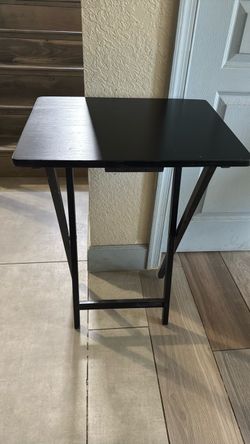 Black Folding TV Tray Table