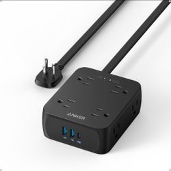 Anker Power Strip with 2000J Surge Protector, 5ft Outlet Extender, 20W, 8AC
Flat Plug Extension Cord
