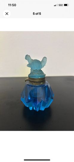 Vintage German Faceted Hen Inkwell 