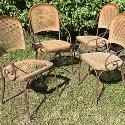 Project Chairs -Wood Metal +Cane Webbing -Make Offer