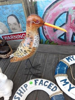 Colorful carved seabird