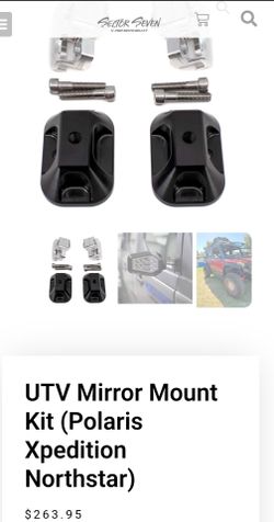 Sector Seven UTV Mirror Mount Kit Polaris Xpedition Northstar