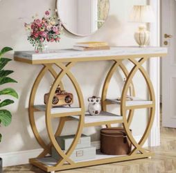 Tribesigns 39.4 inches Console Table Industrial 4 Tiers Sofa Table Entryway Table with Storage