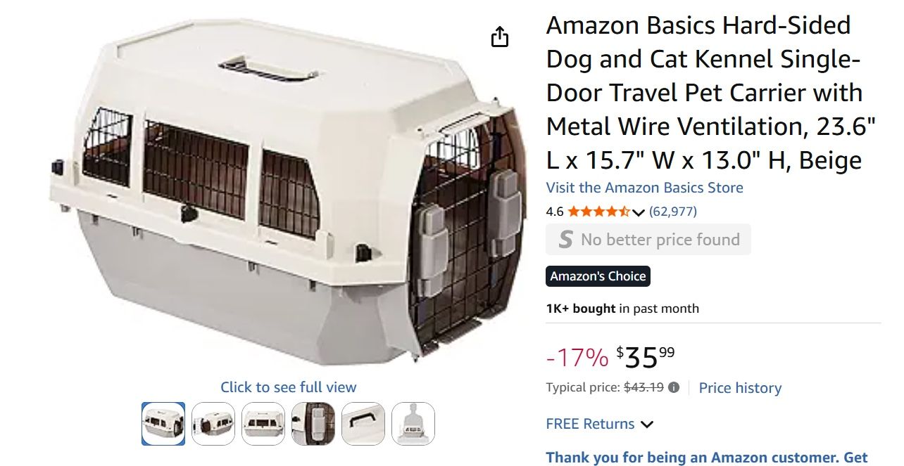 Hard-Sided Pet Kennel/Carrier