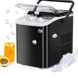 Countertop Ice Maker Machine, Portable Self-Cleaning Ice Machine with Ice Scoop
