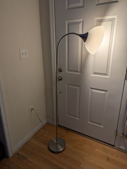 Adjustable Chrome Lamp with White Shade