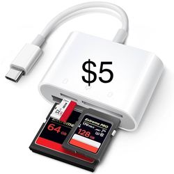 Card Reader for iPhone 15/iPad/Mac, ChiaoPio USB C to SD CF, Type C Memory Card Adapter with Compact Flash/CF/SD/MicroSD Slots Compatible wit