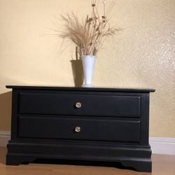 Black Vintage Wood Chest Dresser 