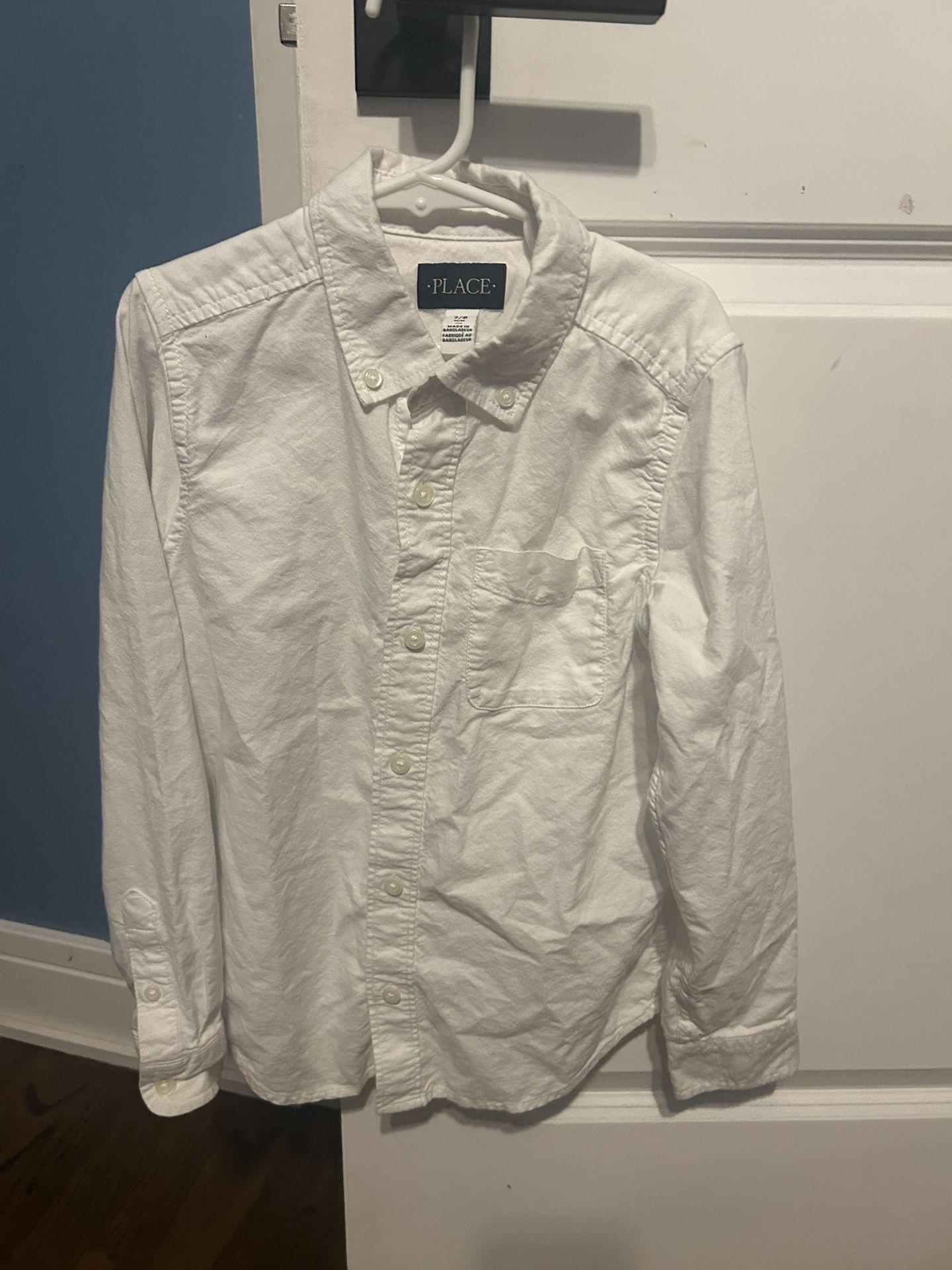White Boys Button Down Shirt Size7/8