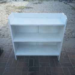 Sturdy White Wooden Bookshelf With 3 Shelves 