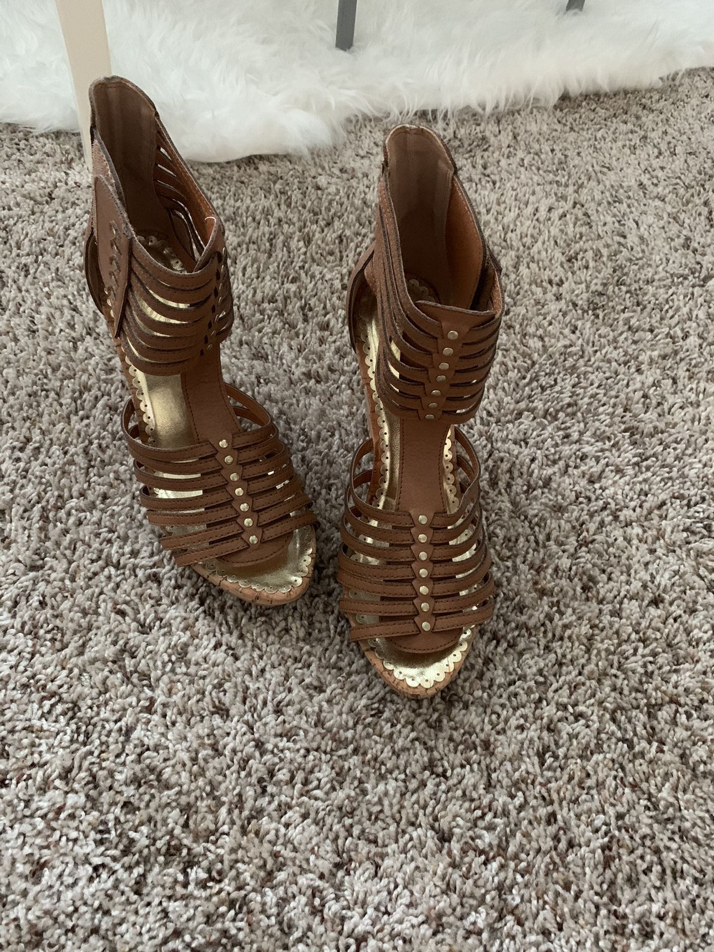 Brown Wedge Heels
