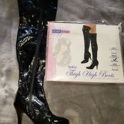 Secret Wishes - Spikey Thigh High Boots