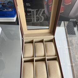 New Wooden Watch Holder Organizer, Case With 6 Separate Slots