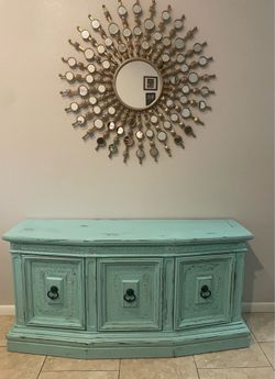 Solid Wood Distressed Buffet / Console Cabinet with Storage