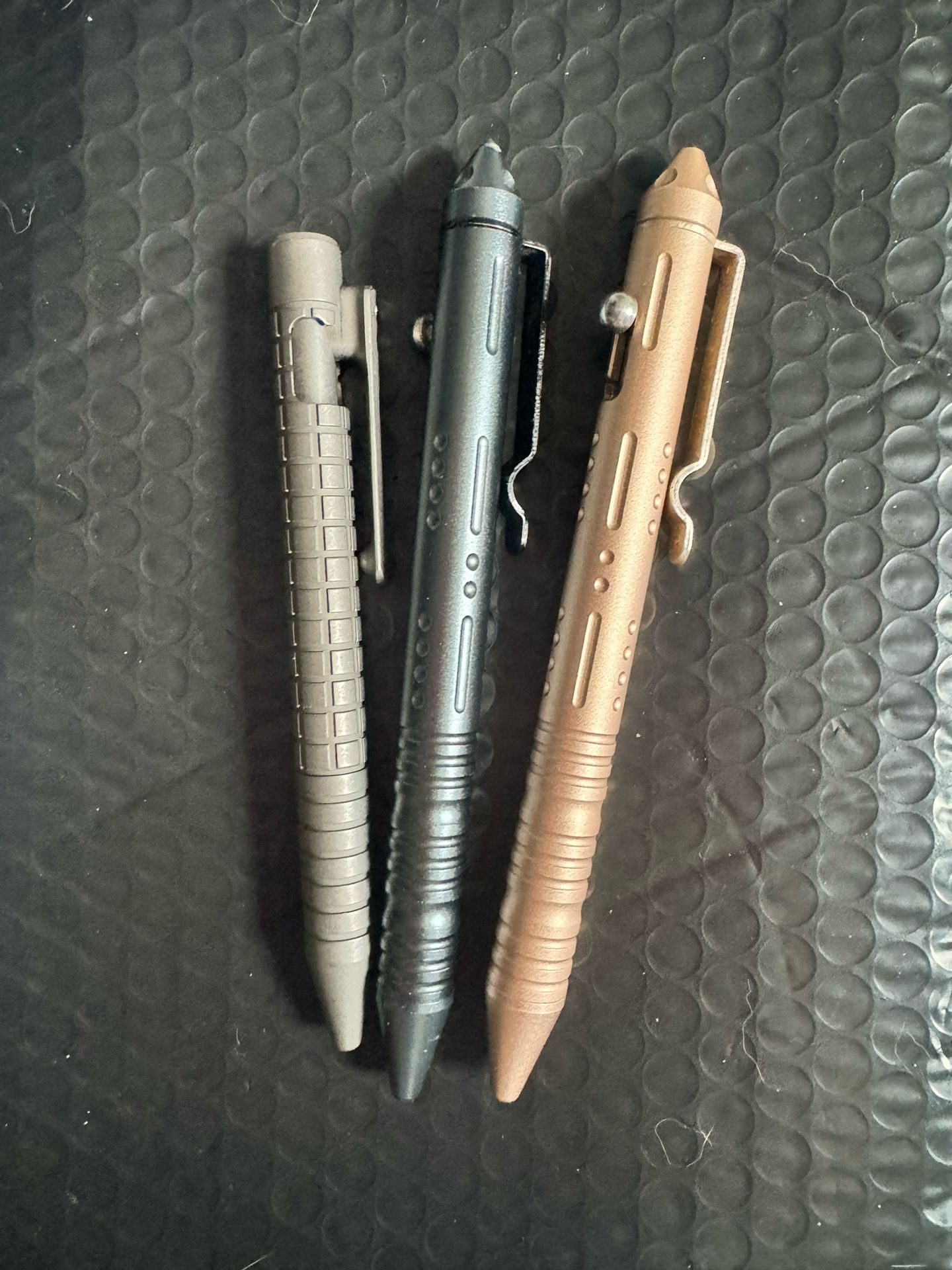 3 Tactical Bolt-Action Pens Bundle + Refills (Metal, Heavy-Duty, EDC)