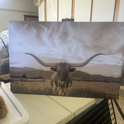 Longhorn Canvas Wall Hanging 