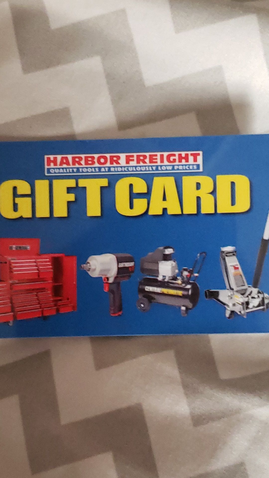 Harbor freight gift card $350 and change