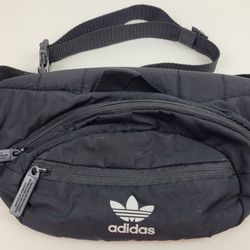 Adidas Fanny Pack Waist Bag Crossbody Adjustable Bag Black w/ White Logo