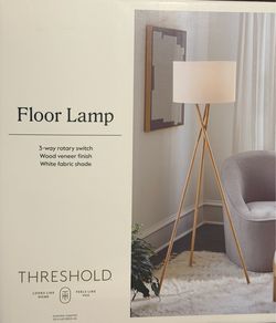 Threshold Tripod Floor Lamp Wood Veneer