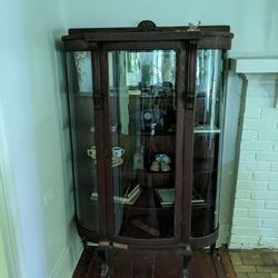 Curved Glass Claw Foot China Cabinet