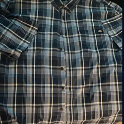 Baby Blue Dickies Flannel Size 2XL 
