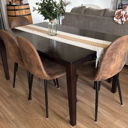 6-Piece Dining Set - Table, 4 Chairs, and Bench