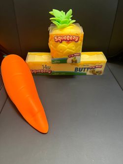 Squeeezy Squishy Toy Set – Pineapple, Butter & Carrot