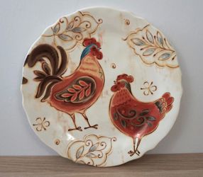Pier 1 Imports Gallo Rooster Dinner Plate Ironstone 11-1/4"