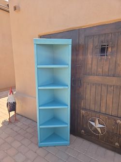 Solid Wood Teal Corner Cabinet