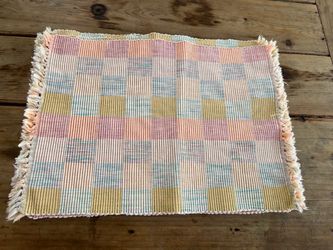 Vintage Set of 6 Cotton Checkered Placemats
