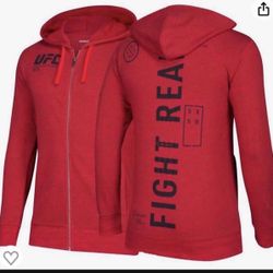 UFC Ultimate Fighting Reebok "Fan Gear" Men's Zip Hoodie, Gray UFC REAL FIGHT