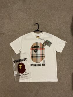 Bape x Burberry t-shirt Size Medium (color white)