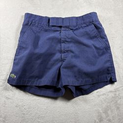 Vintage Izod Lacoste Tennis Shorts Men’s Size Blue Croc Logo 70s 80s #3F